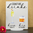Load image into Gallery viewer, Bar Menu Signature Drinks! -Hers and His - Bar Menu Sign, Bar Sign for wedding and special events.