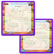 Load image into Gallery viewer, Kid's Name Tracing Board | Dry Erase Letter Tracing | Reusable Name Tracing Board | Letter Tracing Board | Personalized | Cars Theme Elation Factory Co Berry-Purple-2-Line-Names-and-Practice-Lines
