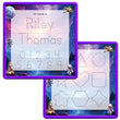Load image into Gallery viewer, Kid's Name Tracing Board | Dry Erase Letter Tracing | Reusable Name Tracing Board | Letter Tracing Board | Personalized | Deep Space Theme Elation Factory Co Berry-Purple-2-Line-Name-and-Practice-Shapes