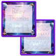 Load image into Gallery viewer, Kid's Name Tracing Board | Dry Erase Letter Tracing | Reusable Name Tracing Board | Letter Tracing Board | Personalized | Deep Space Theme Elation Factory Co Berry-Purple-2-Line-Names-and-Practice-Lines