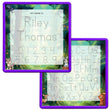 Load image into Gallery viewer, Kid's Name Tracing Board | Dry Erase Letter Tracing | Reusable Name Tracing Board | Letter Tracing Board | Personalized | Forest FriendsTheme Elation Factory Co Berry-Purple-2-Line-Name-and-Alphabet