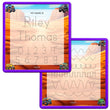 Load image into Gallery viewer, Kid's Name Tracing Board | Dry Erase Letter Tracing | Reusable Name Tracing Board | Letter Tracing Board | Personalized | Monster Truck Theme     Elation Factory Co Berry-Purple-2-Line-Names-and-Practice-Lines