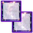 Load image into Gallery viewer, Kid's Name Tracing Board | Dry Erase Letter Tracing | Reusable Name Tracing Board | Letter Tracing Board | Personalized | Space Adventure Theme Elation Factory Co Berry-Purple-2-Line-Name-and-Practice-Shapes