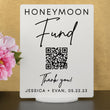 Load image into Gallery viewer, Elation Factory Co Custom Honeymoon (Honeyfund) Fund Acrylic Sign, QR Code Cash Gift Sign, Wedding Gift Sign, Acrylic Wedding Sign