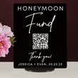 Load image into Gallery viewer, Elation Factory Co Custom Honeymoon (Honeyfund) Fund Acrylic Sign, QR Code Cash Gift Sign, Wedding Gift Sign, Acrylic Wedding Sign