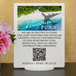Load image into Gallery viewer, Elation Factory Co Custom Tropical Beach Honeymoon (Honeyfund) Fund Acrylic Sign, QR Code Cash Gift Sign, Wedding Gift Sign, Acrylic Wedding Sign