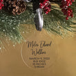 Load image into Gallery viewer, Elation Factory Co Black Custom Baby's First Christmas Ornament, Personalized Clear Acrylic Wedding Christmas Ornament, Baby Gift, Modern Holiday Decor