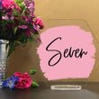 Load image into Gallery viewer, Elation Factory Co Weddings > Decorations > Serving & Dining > Table Décor > Table Numbers Custom Paint Brush Style Background - Hexagon Table numbers with stand, clear acrylic wedding table number