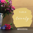 Load image into Gallery viewer, Elation Factory Co Weddings > Decorations > Serving & Dining > Table Décor > Table Numbers Custom Paint Brush Style Background - Square Table numbers with stand, clear acrylic wedding table number
