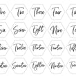 Load image into Gallery viewer, Elation Factory Co Weddings > Decorations > Serving & Dining > Table Décor > Table Numbers Hexagon Table numbers with stand, clear acrylic wedding table number, Geometric Wedding Table Decor, Plexiglass Table Number, Modern Wedding