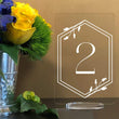 Load image into Gallery viewer, Elation Factory Co Weddings > Decorations > Serving & Dining > Table Décor > Table Numbers Rectangle Table numbers with stand custom - clear acrylic wedding table number Wedding Table Decor Modern Weddings