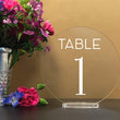 Load image into Gallery viewer, Elation Factory Co Weddings > Decorations > Serving & Dining > Table Décor > Table Numbers Round Table numbers with stand, clear acrylic wedding table number, Wedding Table Decor, Plexiglass Table Number, Modern Weddings