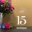 Load image into Gallery viewer, Elation Factory Co Weddings > Decorations > Serving & Dining > Table Décor > Table Numbers Round Table numbers with stand, clear acrylic wedding table number, Wedding Table Decor, Plexiglass Table Number, Modern Weddings