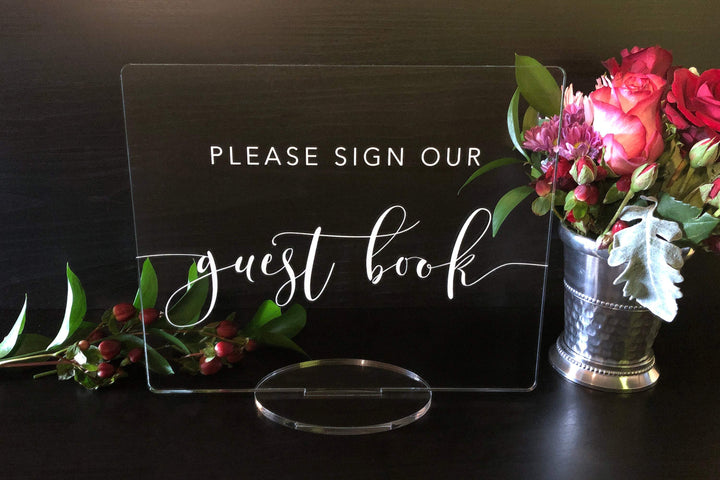 Elation Factory Co Weddings > Decorations > Signs Guest Book Wedding Acrylic Sign