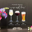 Load image into Gallery viewer, Elation Factory Co Weddings > Decorations > Signs > Wedding and Event Drink Signs Wine and Beer Custom Sign - Bar Menu - Open Bar - - Bar Sign for wedding and special events.