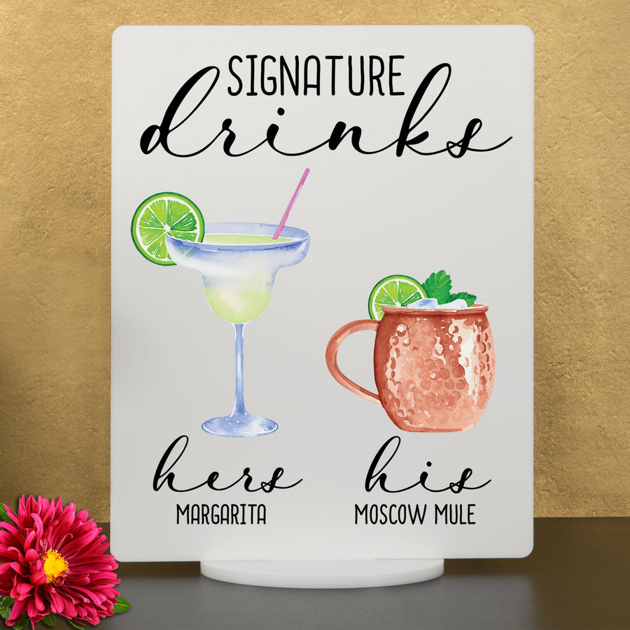 Bar Menu Signature Drinks! -Hers and His - Bar Menu Sign, Bar Sign for wedding and special events.