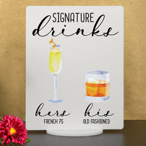 Bar Menu Signature Drinks! -Hers and His - Bar Menu Sign, Bar Sign for wedding and special events.