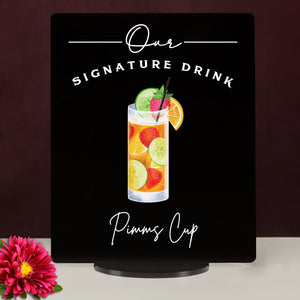 Elation Factory Co Weddings > Decorations > Signs > Wedding and Event Drink Signs Bar Menu Signature Drinks! - Ours, Hers, and His - Bar Menu Sign, Bar Sign for wedding and special events.