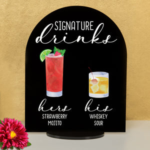 Bar Menu Signature Drinks! -Hers and His - Bar Menu Sign, Bar Sign for wedding and special events.