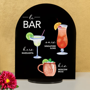 Elation Factory Co Weddings > Decorations > Signs > Wedding and Event Drink Signs Bar Menu Signature Drinks! - Ours, Hers, and His - Bar Menu Sign, Bar Sign for wedding and special events.