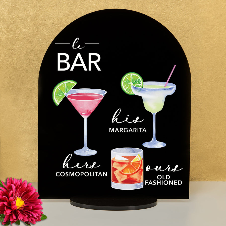 Elation Factory Co Weddings > Decorations > Signs > Wedding and Event Drink Signs Bar Menu Signature Drinks! - Ours, Hers, and His - Bar Menu Sign, Bar Sign for wedding and special events.