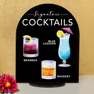 Elation Factory Co Weddings > Decorations > Signs > Wedding and Event Drink Signs Bar Menu Signature Drinks! - Ours, Hers, and His - Bar Menu Sign, Bar Sign for wedding and special events.