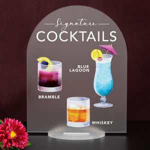 Elation Factory Co Weddings > Decorations > Signs > Wedding and Event Drink Signs Bar Menu Signature Drinks! - Ours, Hers, and His - Bar Menu Sign, Bar Sign for wedding and special events.