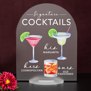 Elation Factory Co Weddings > Decorations > Signs > Wedding and Event Drink Signs Bar Menu Signature Drinks! - Ours, Hers, and His - Bar Menu Sign, Bar Sign for wedding and special events.