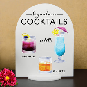 Elation Factory Co Weddings > Decorations > Signs > Wedding and Event Drink Signs Bar Menu Signature Drinks! - Ours, Hers, and His - Bar Menu Sign, Bar Sign for wedding and special events.