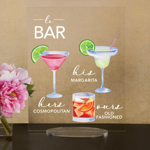 Elation Factory Co Weddings > Decorations > Signs > Wedding and Event Drink Signs Bar Menu Signature Drinks! - Ours, Hers, and His - Bar Menu Sign, Bar Sign for wedding and special events.