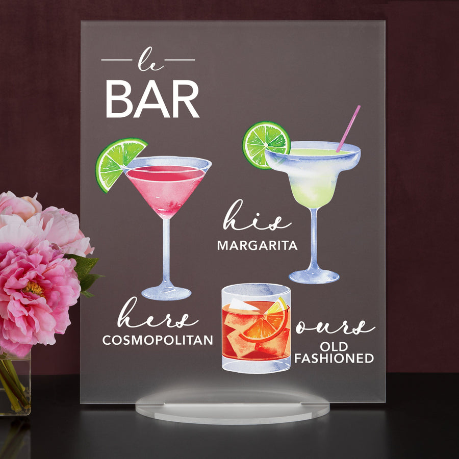 Elation Factory Co Weddings > Decorations > Signs > Wedding and Event Drink Signs Bar Menu Signature Drinks! - Ours, Hers, and His - Bar Menu Sign, Bar Sign for wedding and special events.