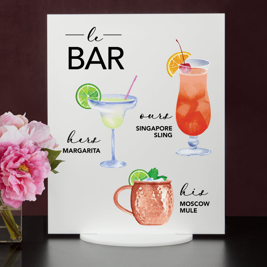 Elation Factory Co Weddings > Decorations > Signs > Wedding and Event Drink Signs Bar Menu Signature Drinks! - Ours, Hers, and His - Bar Menu Sign, Bar Sign for wedding and special events.