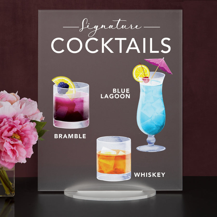 Elation Factory Co Weddings > Decorations > Signs > Wedding and Event Drink Signs Bar Menu Signature Drinks! - Ours, Hers, and His - Bar Menu Sign, Bar Sign for wedding and special events.