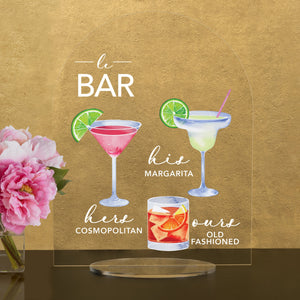 Elation Factory Co Weddings > Decorations > Signs > Wedding and Event Drink Signs Bar Menu Signature Drinks! - Ours, Hers, and His - Bar Menu Sign, Bar Sign for wedding and special events.