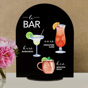 Elation Factory Co Weddings > Decorations > Signs > Wedding and Event Drink Signs Bar Menu Signature Drinks! - Ours, Hers, and His - Bar Menu Sign, Bar Sign for wedding and special events.