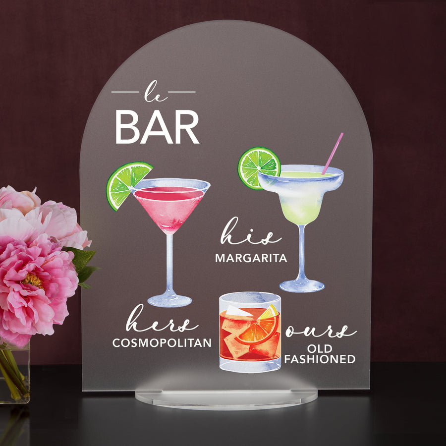 Elation Factory Co Weddings > Decorations > Signs > Wedding and Event Drink Signs Bar Menu Signature Drinks! - Ours, Hers, and His - Bar Menu Sign, Bar Sign for wedding and special events.