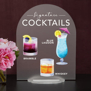 Elation Factory Co Weddings > Decorations > Signs > Wedding and Event Drink Signs Bar Menu Signature Drinks! - Ours, Hers, and His - Bar Menu Sign, Bar Sign for wedding and special events.