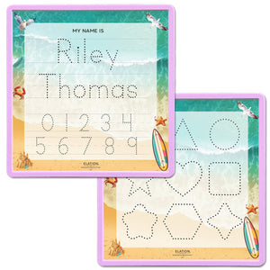 Kid's Name Tracing Board | Dry Erase Letter Tracing | Reusable Name Tracing Board | Letter Tracing Board | Personalized | Day At The Beach Theme