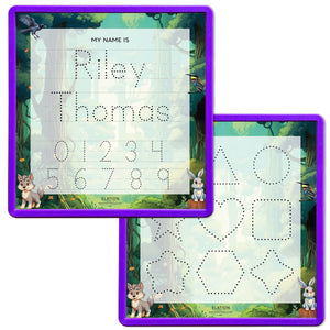 Kid's Name Tracing Board | Dry Erase Letter Tracing | Reusable Name Tracing Board | Letter Tracing Board | Personalized | Forest Friends Theme