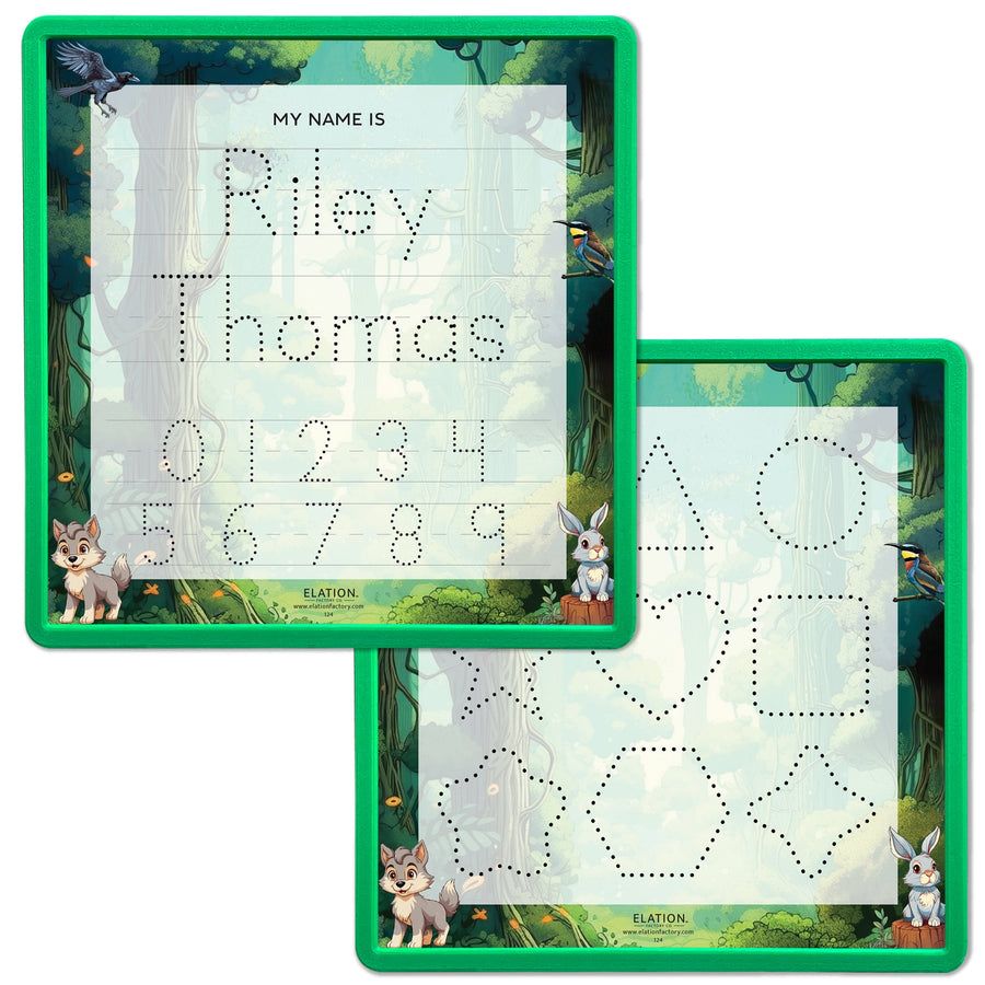 Kid's Name Tracing Board | Dry Erase Letter Tracing | Reusable Name Tracing Board | Letter Tracing Board | Personalized | Forest Friends Theme