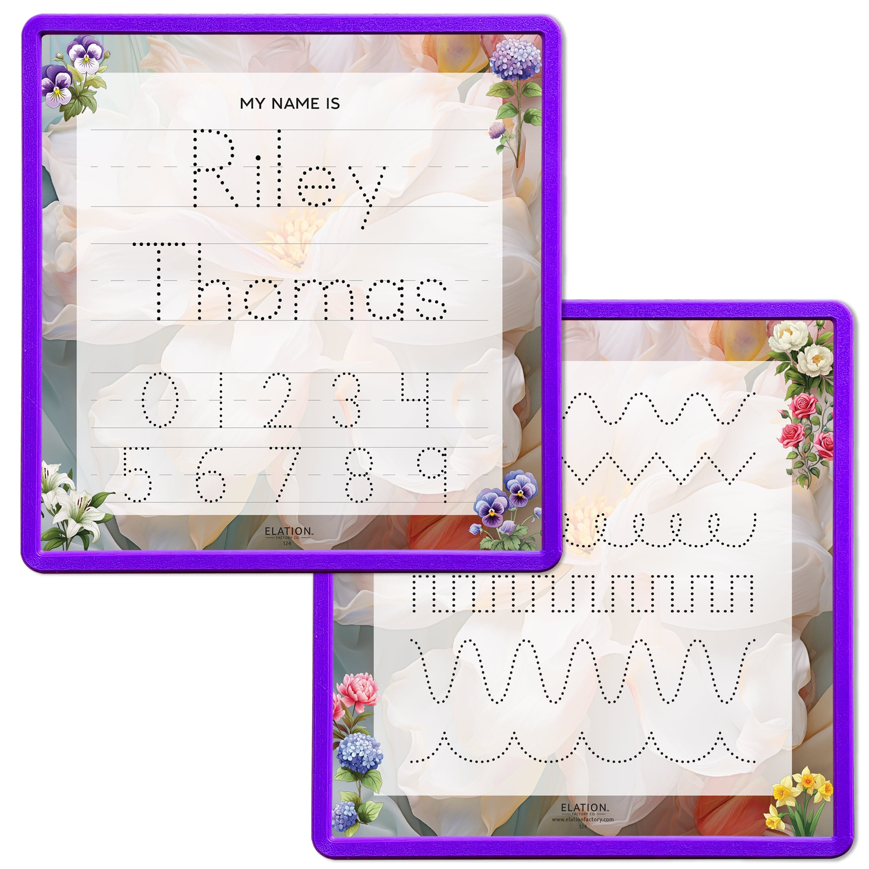 Kid's Name Tracing Board | Dry Erase Letter Tracing | Reusable Name Tracing Board | Letter Tracing Board | Personalized | Flowers Theme