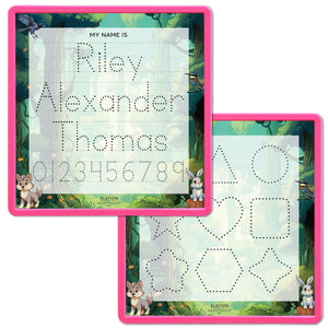 Kid's Name Tracing Board | Dry Erase Letter Tracing | Reusable Name Tracing Board | Letter Tracing Board | Personalized | Forest Friends Theme