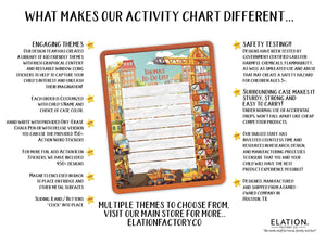 Elation Factory Co Toys & Games > Toys > Learning & School Kids Routine Chart | Chore Chart for Kids | Daily Checklist | Kids Daily Tasks | Daily Routine | Dry-Erase | Construction Theme