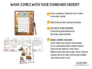 Elation Factory Co Toys & Games > Toys > Learning & School Kids Routine Chart | Chore Chart for Kids | Daily Checklist | Kids Daily Tasks | Daily Routine | Dry-Erase | Construction Theme