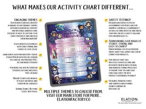 Elation Factory Co Toys & Games > Toys > Learning & School Kids Routine Chart | Chore Chart for Kids | Daily Checklist | Kids Daily Tasks | Daily Routine | Dry-Erase | Kids in Space Theme