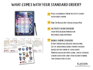 Elation Factory Co Toys & Games > Toys > Learning & School Kids Routine Chart | Chore Chart for Kids | Daily Checklist | Kids Daily Tasks | Daily Routine | Dry-Erase | Kids in Space Theme