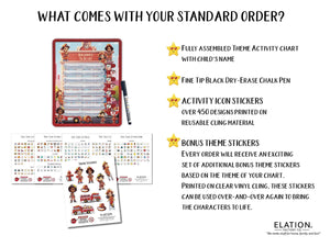 Elation Factory Co Toys & Games > Toys > Learning & School Kids Routine Chart | Chore Chart for Kids | Daily Checklist | Kids Daily Tasks | Daily Routine | Dry-Erase | Personalize | Firefighter Theme