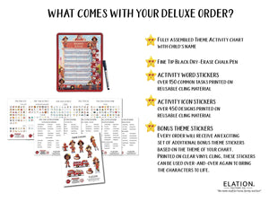 Elation Factory Co Toys & Games > Toys > Learning & School Kids Routine Chart | Chore Chart for Kids | Daily Checklist | Kids Daily Tasks | Daily Routine | Dry-Erase | Personalize | Firefighter Theme