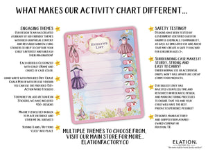 Elation Factory Co Toys & Games > Toys > Learning & School Kids Routine Chart | Chore Chart for Kids | Daily Checklist | Kids Daily Tasks | Daily Routine | Dry-Erase | Personalized | Ballet Theme