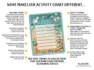 Elation Factory Co Toys & Games > Toys > Learning & School Kids Routine Chart | Chore Chart for Kids | Daily Checklist | Kids Daily Tasks | Daily Routine | Dry-Erase | Personalized | Beach Theme